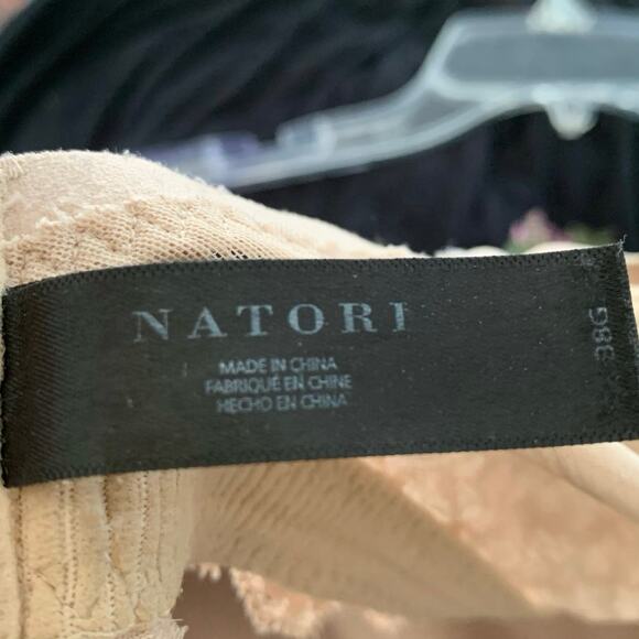 Natori Bra Padded Underwire Lace Adjustable Straps Brown Nude Women Size 38G - Picture 2 of 4